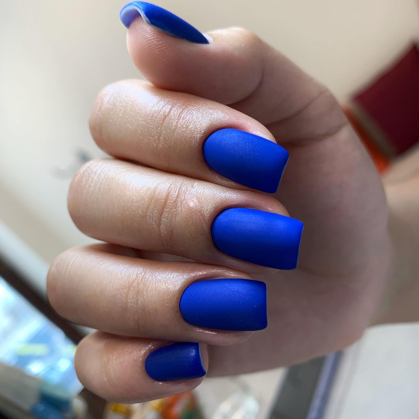 Clean cuticle line on a natural nail after an e-file manicure